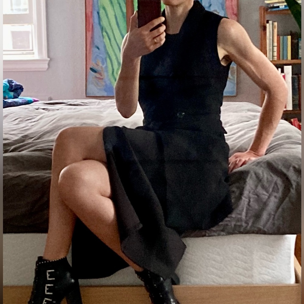 Zara open-back slit front midi-dress